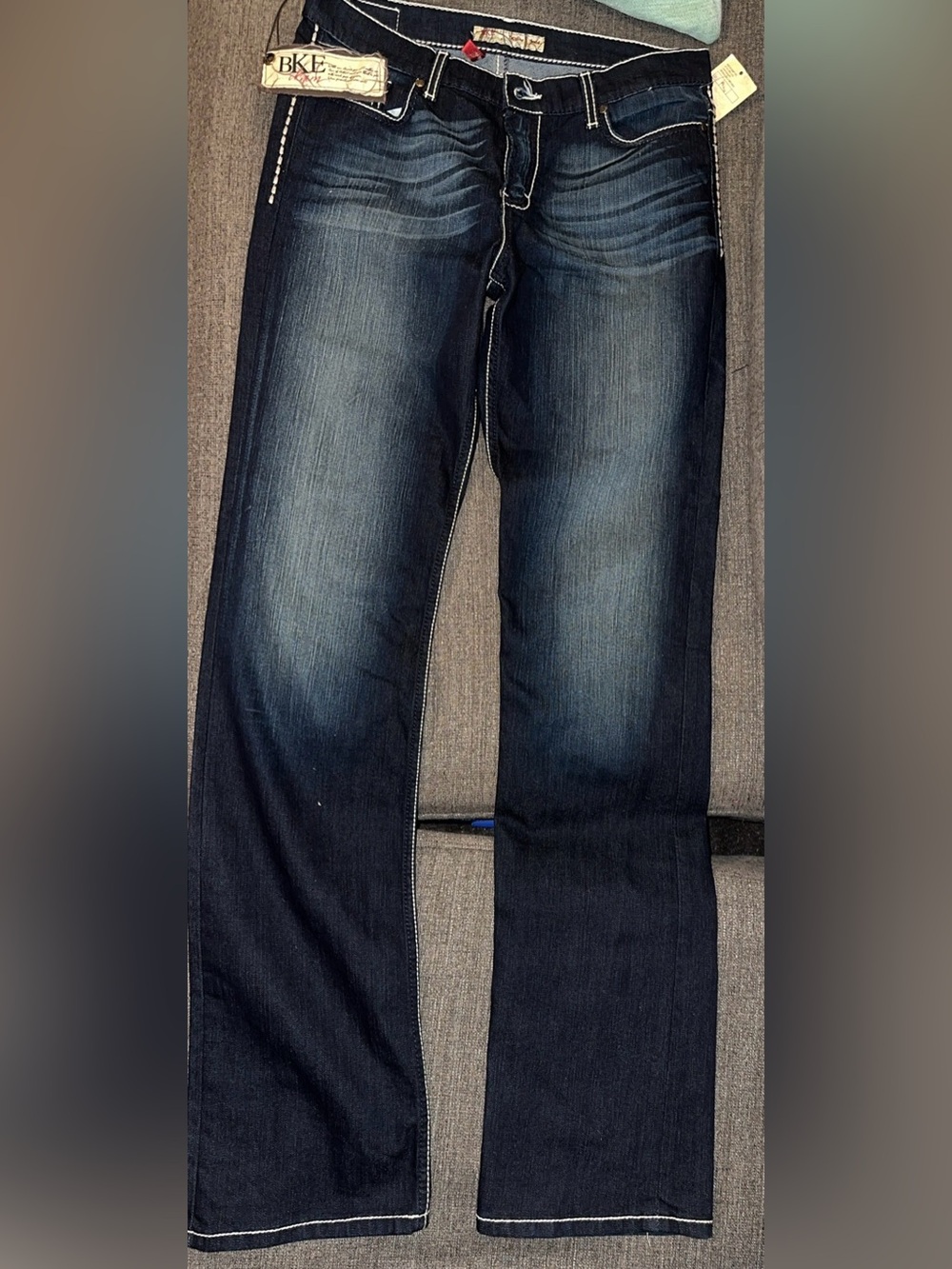 BKE Women's DREW Boot Cut Jeans - Dark Indigo Faded Blue stretch NWT 30x35.5
